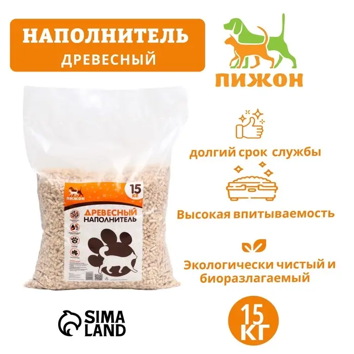 Наполнитель древесный &laquo;Пижон&raquo; 15 кг