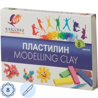 Пластилин классический Луч Классика 8цв 160гр со стеком