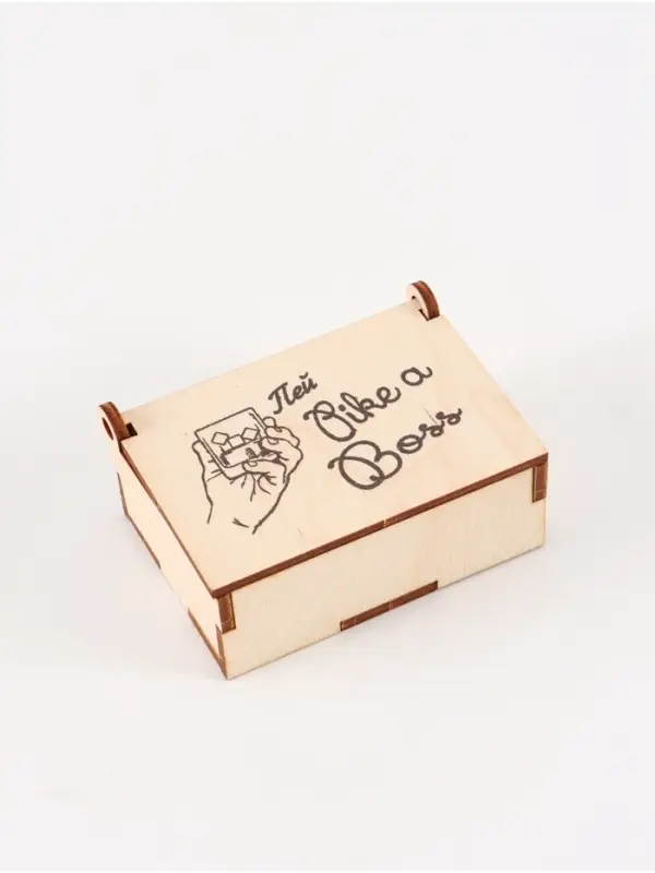 Коробка подарочная деревянная «Пей like a boss» 8,5 х 6 х 3,5 см Коробка подарочная деревянная «Пей like a boss» 8,5 х 6 х 3,5 см
