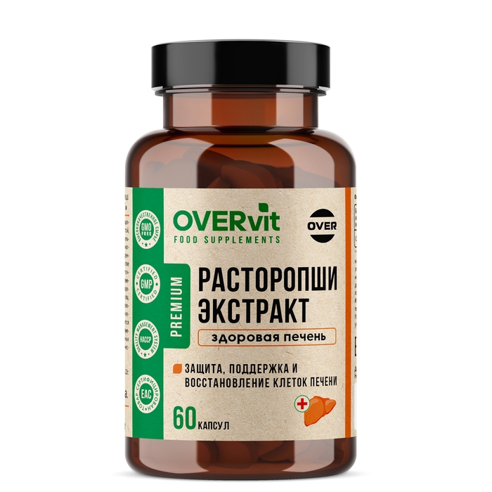 Расторопши экстракт OVERvit, 60 капсул Расторопши экстракт OVERvit, 60 капсул