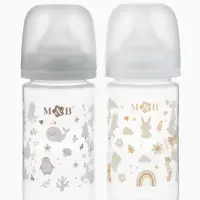 Бутылочка для кормления, широкое горло &Oslash;50 мм, +3мес., 260 мл, набор 2 шт. M&B