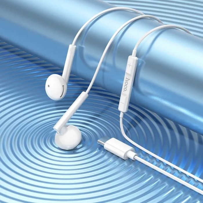 Наушники Hoco M95, проводные, вкладыши, Type-C, 1.2 м, белые Наушники Hoco M95, проводные, вкладыши, Type-C, 1.2 м, белые