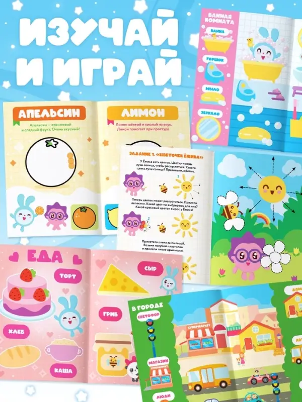 Книги &laquo;Годовой курс&raquo;, набор 12 книг, Малышарики