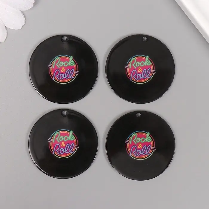 Декор для творчества акрил двусторонний Декор для творчества акрил двусторонний "Rock-n-Roll" 3,6х3,6х0,2 см