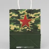 Пакет подарочный крафт &laquo;С 23 Февраля&raquo; 21&times;11&times;27 См