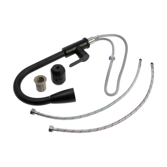 Смеситель для кухни ZEIN Z2941, выдвижная лейка 2 режима, картридж 35мм, нерж. сталь, черный Смеситель для кухни ZEIN Z2941, выдвижная лейка 2 режима, картридж 35мм, нерж. сталь, черный