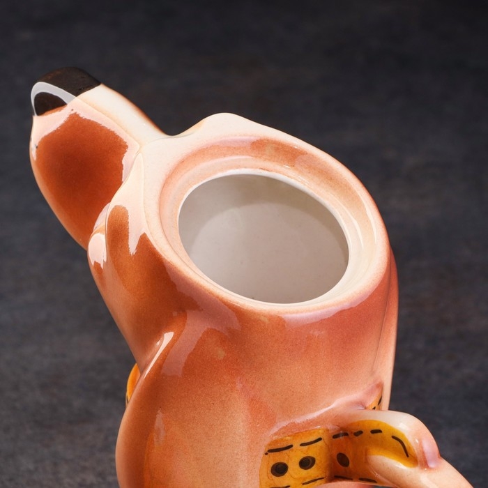 Чайник гжель «Такса Мотя», бело-синий,керамика, Чайник гжель «Такса Мотя», бело-синий,керамика,