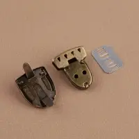 Застёжка для сумки, 4×3 см, цвет бронзовый
