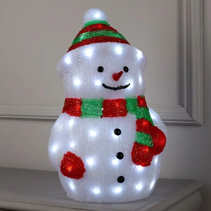 Светодиодная фигура &laquo;Снеговик большой&raquo; 25&times;44&times;20 см, акрил, 40 LED, 220 В, свечение белое