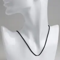 Шнурок каучуковый, неполый, 45 см, d=2 мм, чёрный в серебре