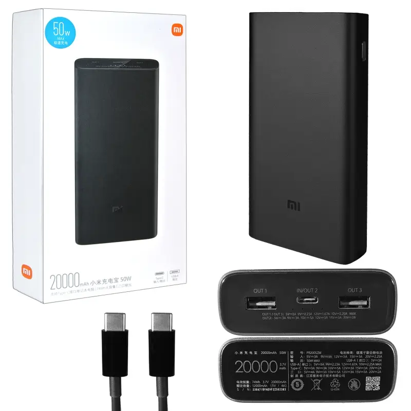 Внешний аккумулятор Xiaomi Mi Power Bank 3 Pro 20000mAh 50W Black PB200SZM