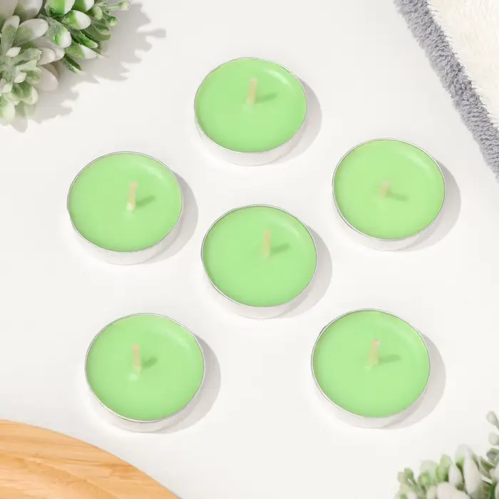 Набор свечей чайных ароматических, 6 шт, яблоко Набор свечей чайных ароматических, 6 шт, яблоко