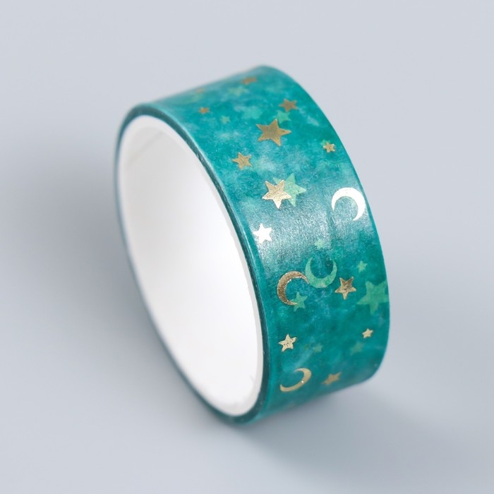 Клейкая лента бумага Клейкая лента бумага "Звёздное небо" набор 12 шт ширина 1,5 см намотка 2 м