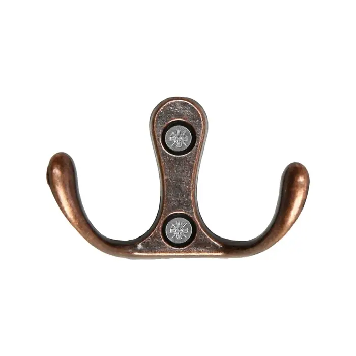 Крючок мебельный ТУНДРА TKd=005, двухрожковый, медь, 5 шт. Крючок мебельный ТУНДРА TKd=005, двухрожковый, медь, 5 шт.