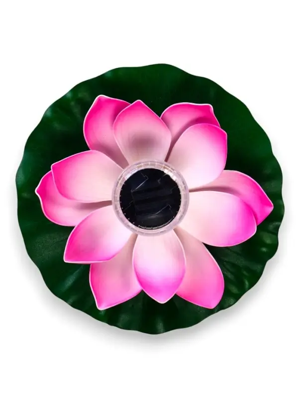 Садовый светильник для водоемов 28 х 28 х 9 см на солнечной бат-е Садовый светильник для водоемов 28 х 28 х 9 см на солнечной бат-е "Лотос" лиловый N009