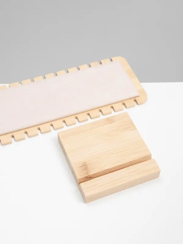 Подставка под цепочки QF, на 12 мест, 10&times;10&times;27 см, бежевая