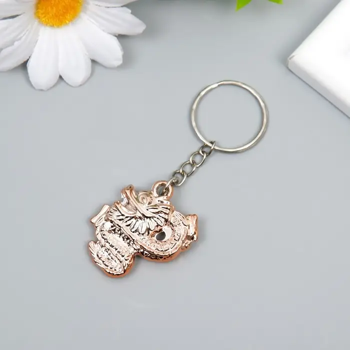 Брелок пластик под металл "Китайский дракон" 2,7х3,5 см