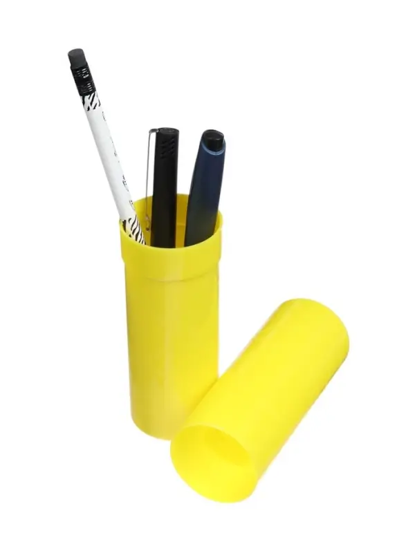 Пенал - тубус Calligrata, 40&times;195 мм, пластиковый, жёлтый