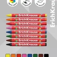 Восковые мелки 8цв, ErichKrause "Jolly Friends", кругл, европодвес