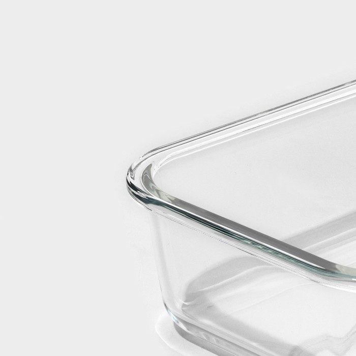 Контейнер для еды из жаропрочного стекла Доляна «Клик», 1,04 л, 20×15,5×7 см, с крышкой, цвет МИКС