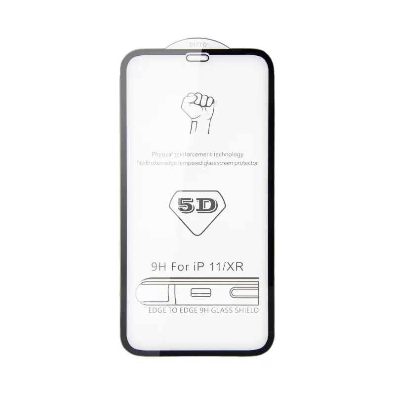 Защитное стекло iPh 11/XR 5D 0.33 mm без упаковки  (без возврата и обмена)
