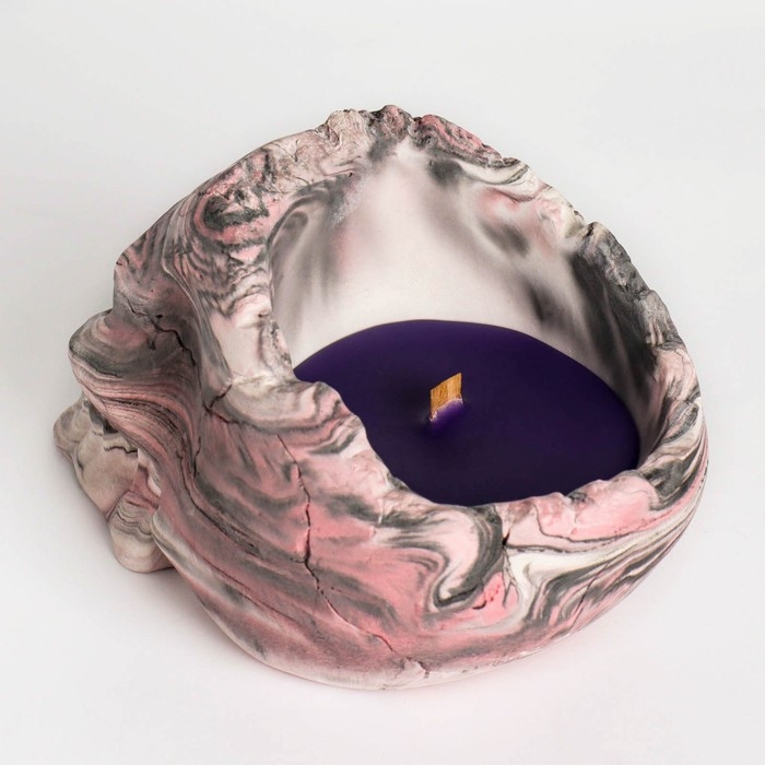 Свеча фигурная ароматическая в бетоне  Свеча фигурная ароматическая в бетоне "Череп", 14х11 см, фиолетовый, черника