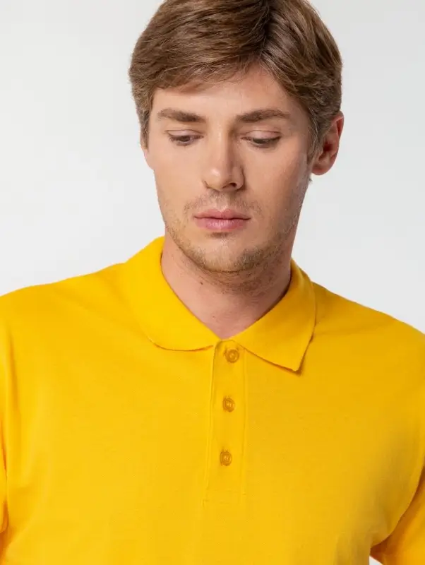Рубашка поло мужская Summer 170 желтая, размер XS