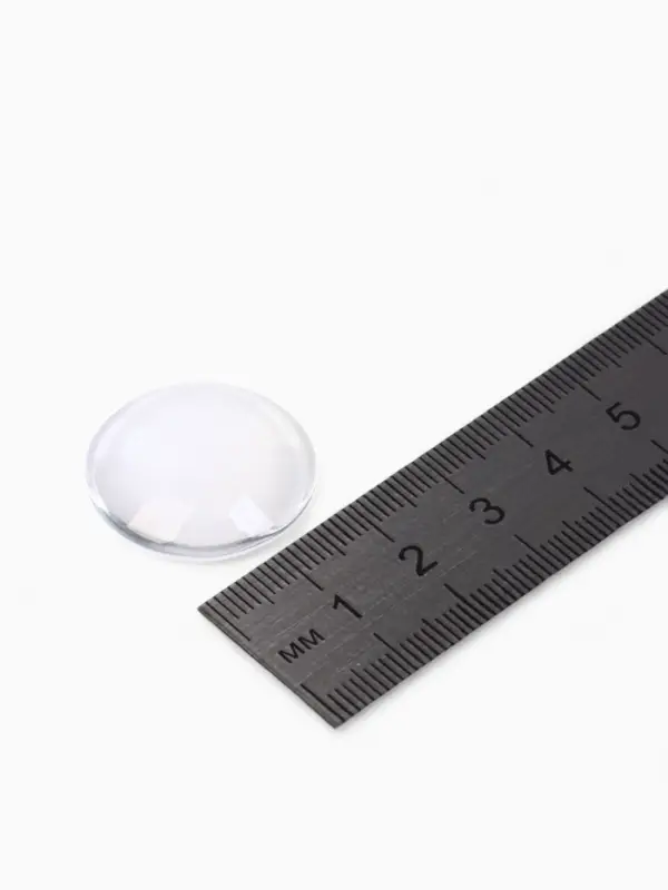 Кабошон стекло, круг 25 мм (набор 3 шт.), прозрачный