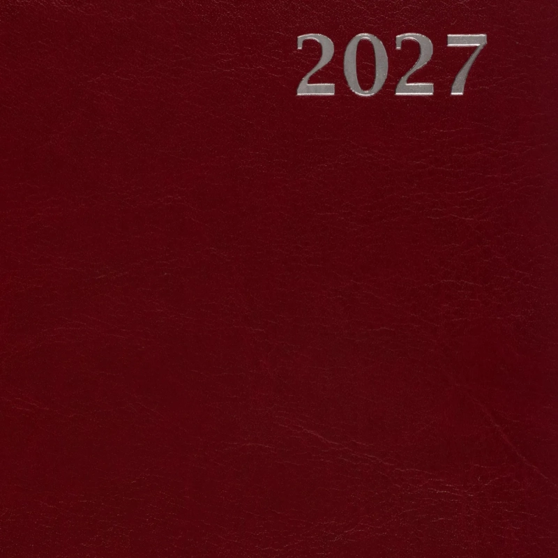 Ежедневник датированный 2027 Attache АГЕНДА А5 168л 138x213 под кожу бордов