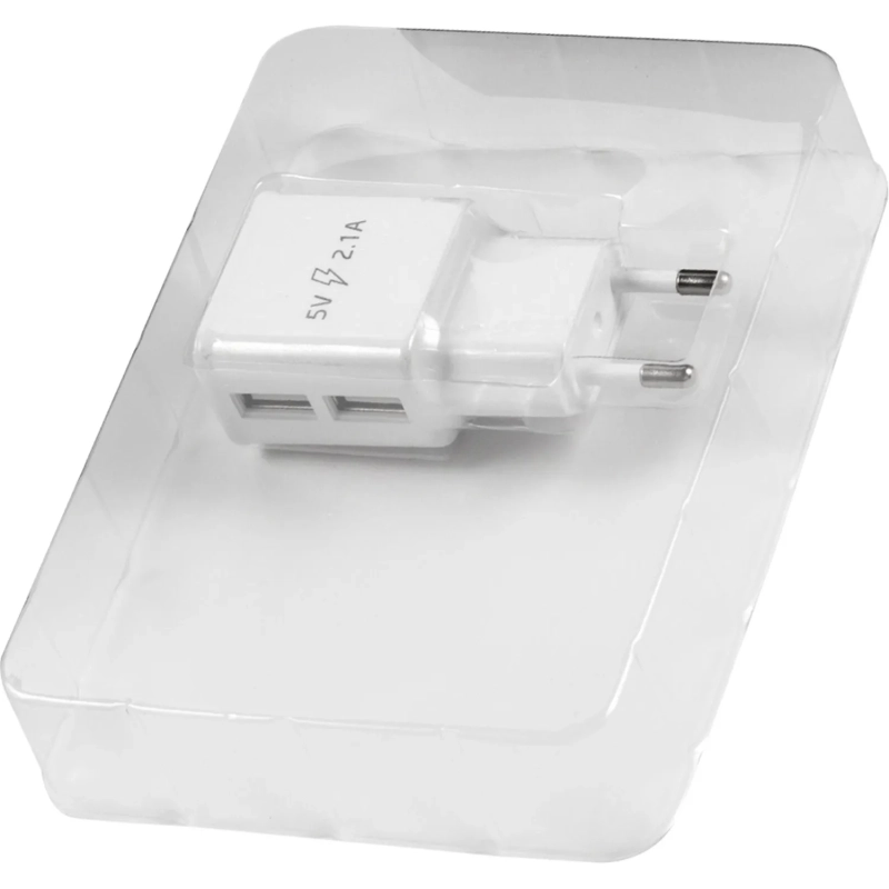 Зарядное устройство сетевое, 2 USB, 2.1А, Red Line NT-2A, бел, УТ000009405