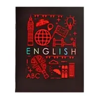 Тетрадь предметная 48 листов в клетку Calligrata, &laquo;СуперНеон. Английский язык&raquo;, обложка мелованный картон