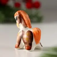 Сувенир Лошадка малая, 4,5х4 см, гжель, цвет