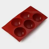 Форма для выпечки Доляна &laquo;Полусфера&raquo;, силикон, 29.5&times;17 см, 5 ячеек, d=8 см, МИКС