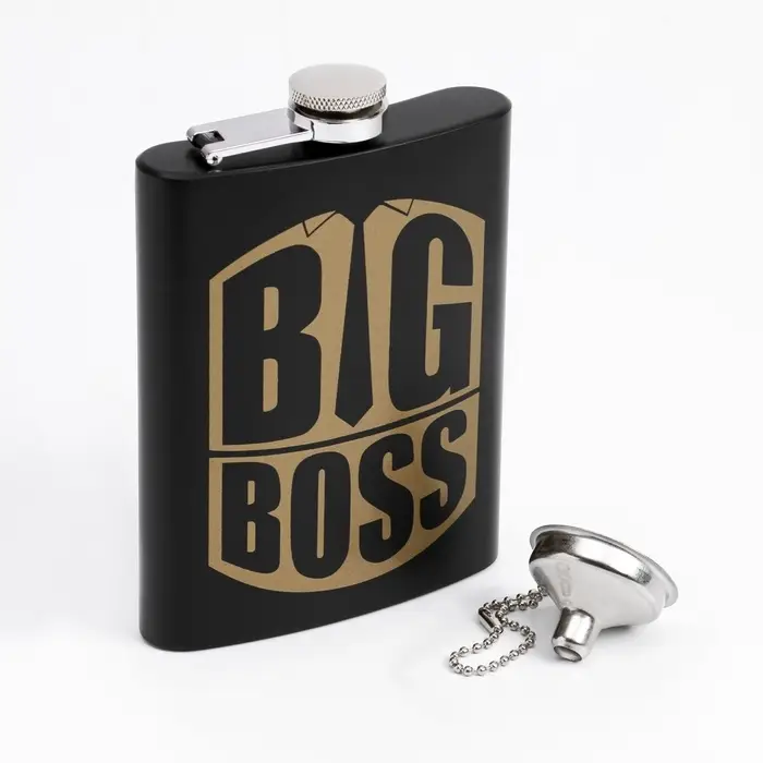 Фляжка BIG BOSS, нержавеющая сталь, 240 мл, с воронкой