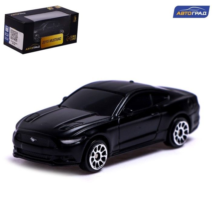Машина металлическая FORD MUSTANG, 1:64, цвет чёрный матовый Машина металлическая FORD MUSTANG, 1:64, цвет чёрный матовый