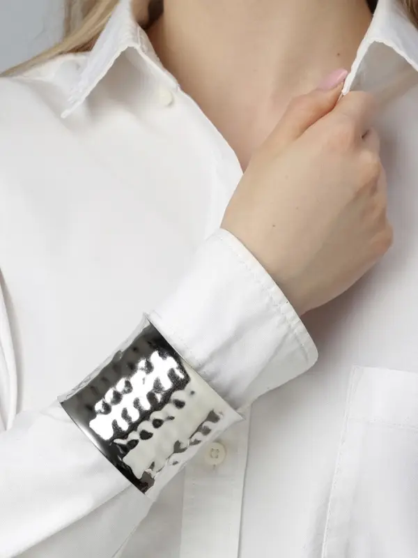 Браслет манжета &laquo;Панцирь&raquo;, d=6.5 см, металл, цвет серебро