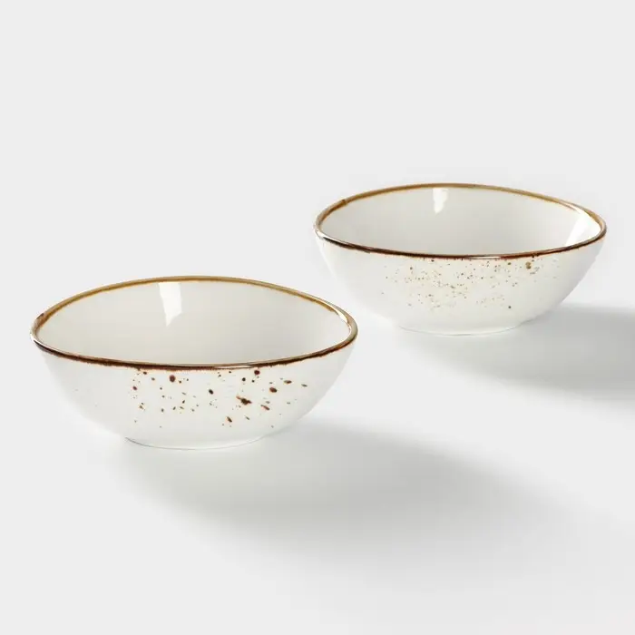 Салатники Magistro «Церера», набор 2 шт., 15.3×13×5.5 см, фарфор, белые Салатники Magistro «Церера», набор 2 шт., 15.3×13×5.5 см, фарфор, белые