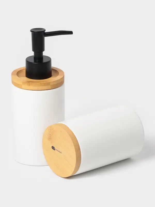 Аксессуары для ванной SAVANNA &laquo;Джуно&raquo;, 3 предмета, мыльница, дозатор для мыла 280 мл, стакан, белые