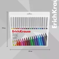 Фломастеры 18 цветов ErichKrause Basic, на водной основе, яркие цвета, вентилируемый колпачок