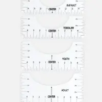 Набор линеек для раскроя горловины, 4 шт., 25.4&times;6.35/8.9/11.5/12.7 см