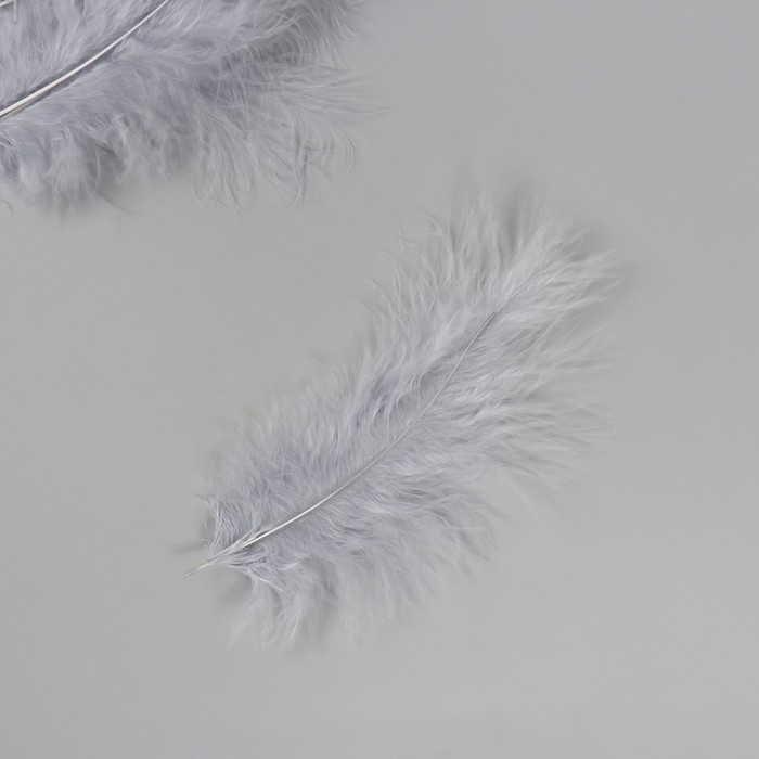 Перо декоративное гусиное пуховое Перо декоративное гусиное пуховое "Серое" набор 40 шт h=10-15 см