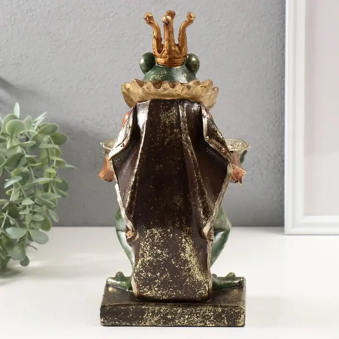 Сувенир полистоун с подставкой для мелочей "Лягушонок дворецкий" 27,5х13,5х9 см