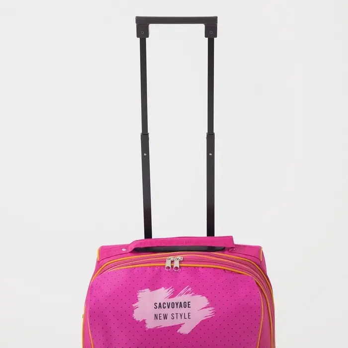 Чемодан малый 16" на молнии, цвет розовый