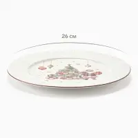 Тарелка новогодняя Доляна &laquo;Сказочная история&raquo;, d=26 см, фарфор, белая