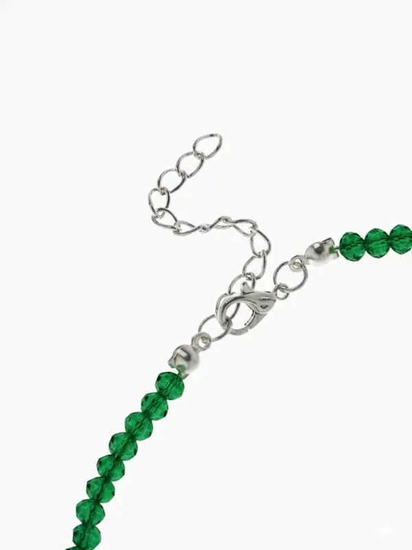 Чокер из бисера &laquo;Хрусталь&raquo;, зелёный в серебре, 36 см + 5 см доп, цепочка