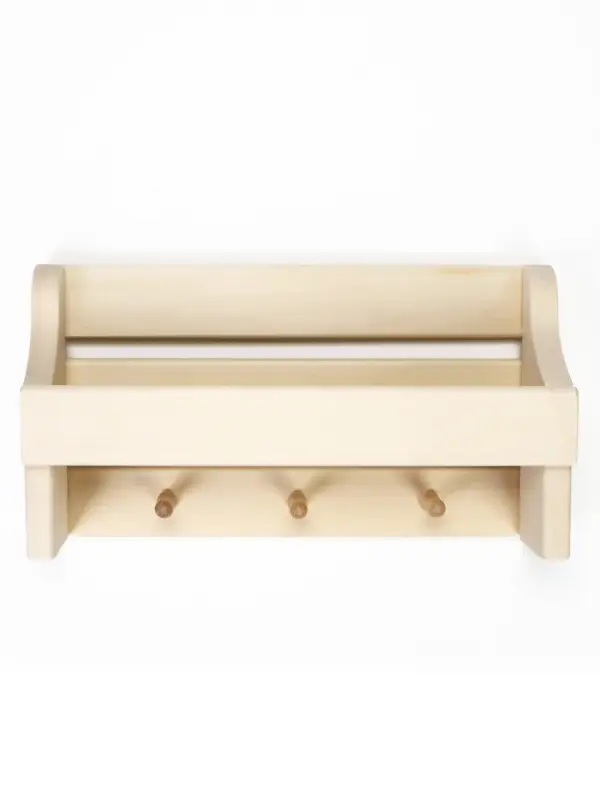 Полка-вешалка для бани и сауны &laquo;Универсальная&raquo;, 50&times;12&times;27 см, деревянная, 3 крючка