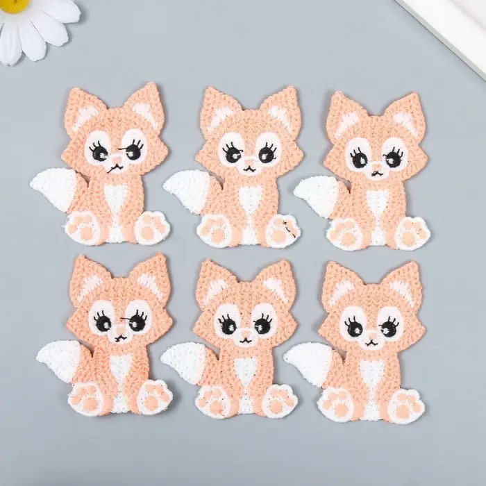 Декор для творчества текстиль вышивка Декор для творчества текстиль вышивка "Лисёнок" 7,5х5 см