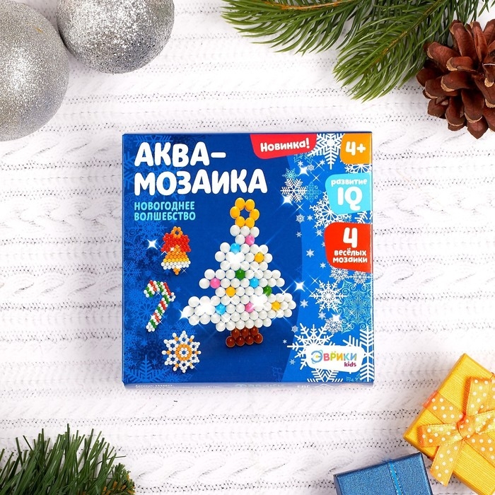 Аквамозаика «Новогоднее волшебство», 4 фигурки, 300 шариков Аквамозаика «Новогоднее волшебство», 4 фигурки, 300 шариков