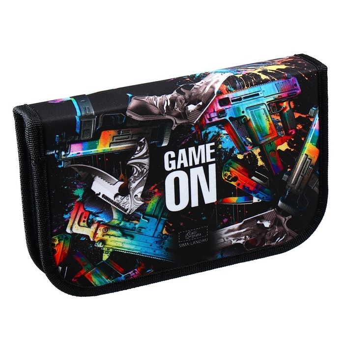 Пенал 1 секция, 130 х 210 х 40 мм, 2 откидные планки, тканевый, Calligrata TOP, Content Пенал 1 секция, 130 х 210 х 40 мм, 2 откидные планки, тканевый, Calligrata TOP, Content "Game"