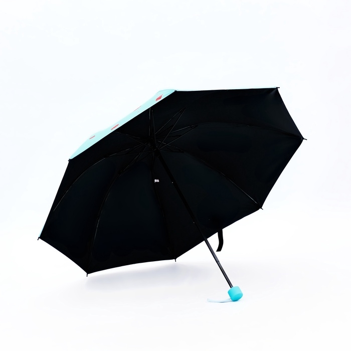 Зонт механический «Ягоды», эпонж, 4 сложения, 8 спиц, R = 49/55 см, D = 110 см, цвет голубой Зонт механический «Ягоды», эпонж, 4 сложения, 8 спиц, R = 49/55 см, D = 110 см, цвет голубой